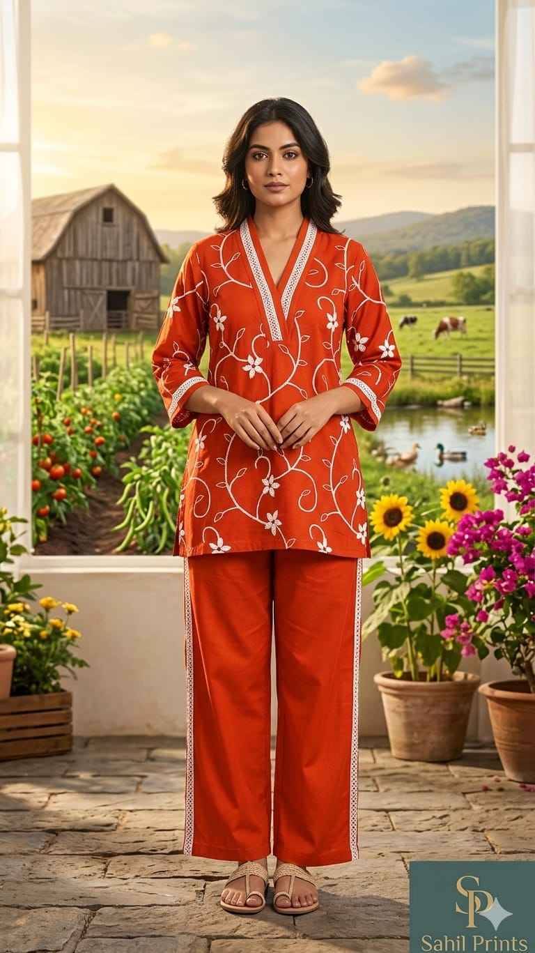 1928 Red Hit By Fashid Designer Stylish Fancy Colorful Beautiful Party Wear & Ethnic Wear Collection Pure cotton Print Tops With Bottom At Wholesale Price